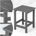 thumbnail image 4 of Gymax 2PCS 14'' Patio Adirondack Side Table HDPE Square Weather Resistant Garden Grey, 4 of 5