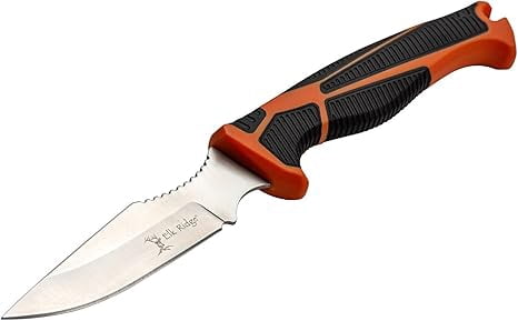 Elk Ridge Outdoors - TREK - Caping Knife, Orange and Black TPR Handle with Rigid Nylon Sheath