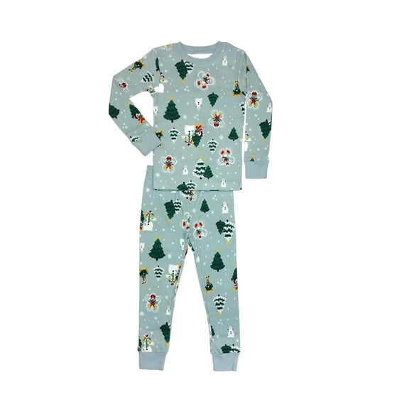 Disney Mickey and Friends Winter Snow Angels Toddler Kids Holiday Pajama Set, Size 4T