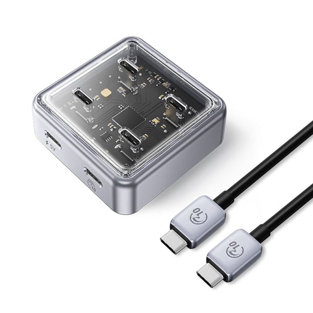 QISUO Alta Velocidad Hub USB 3.0 De Expansión Divisor Multieje De 4 Puertos De Alta Velocidad Para PC De Escritorio, Adaptador Para Portátil, Concentrador USB