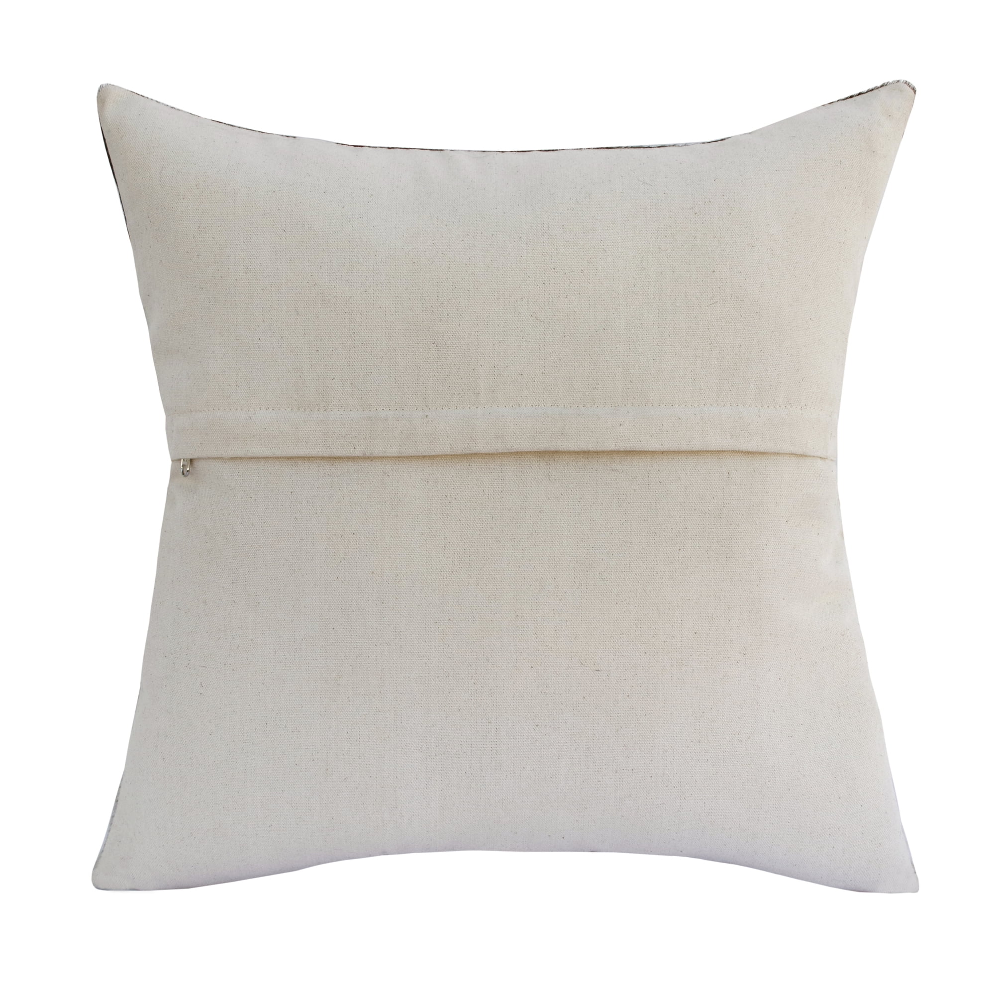 Ox Bay Brody 20" x 20" Ivory/Brown Geometric Faux Leather Hide Adult Decorative Throw Pillow
