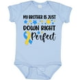 thumbnail image 3 of Inktastic My Brother is Just Down Right Perfect Down Syndrome Awareness Ribbon Boys or Girls Baby Bodysuit, 3 of 5