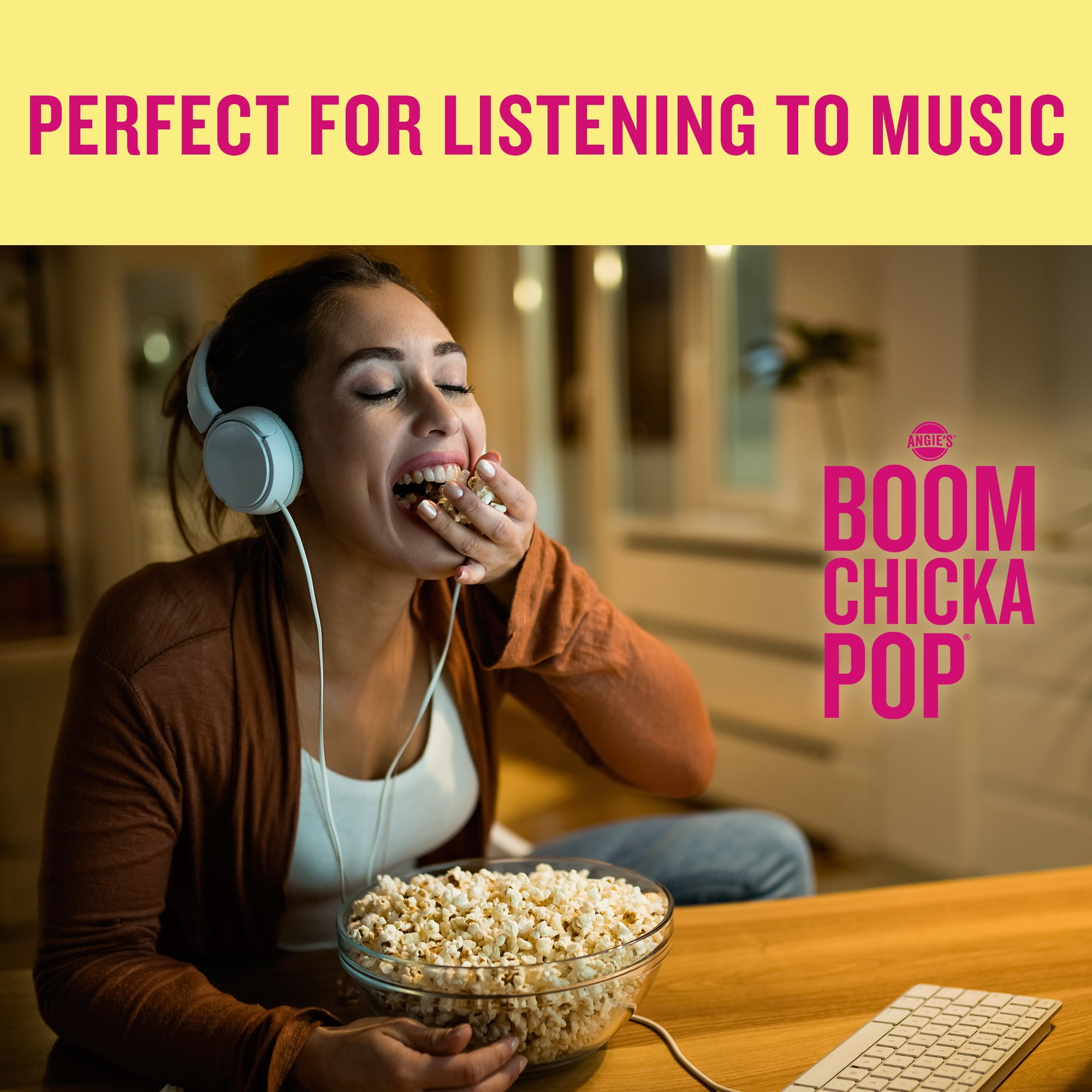 Angie’s BOOMCHICKAPOP® Gluten-Free, Non-GMO, Sweet & Salty Ready-To-Eat Vegan Kettle Corn Popcorn, 198 g, A cholesterol free, whole grain, Non GMO, Kosher, gluten free snack