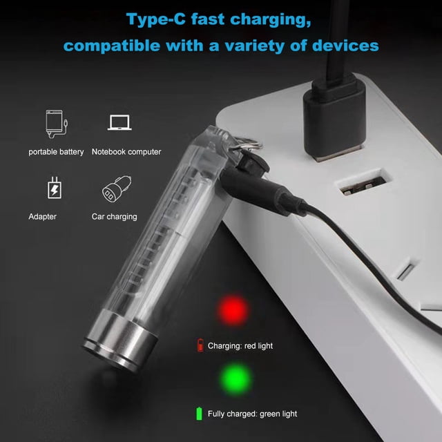 Linterna llavero, linterna LED S11 mini, linterna recargable por USB, mini linterna de ingeniería de precisión