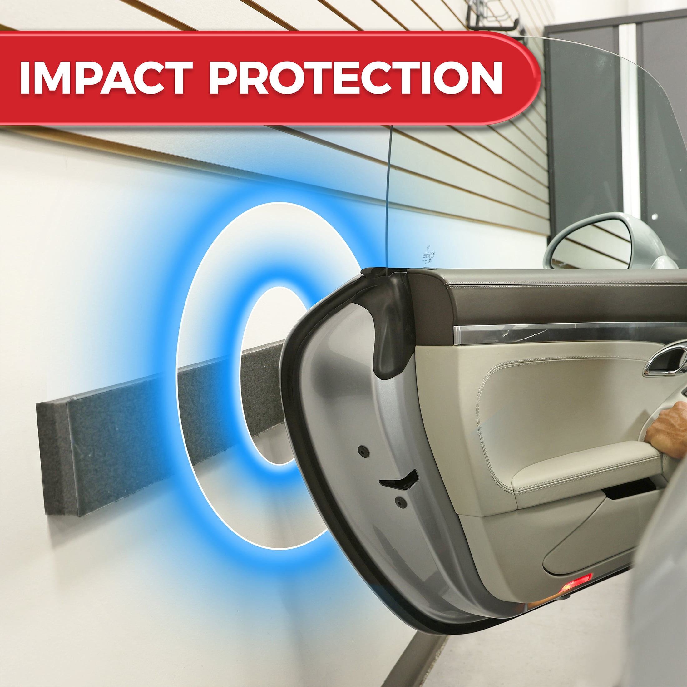 G-Floor Garage Wall Car Door Protector with Adhesive Strip 1.375" Thick Charcoal 2 Pack 36" x 4"