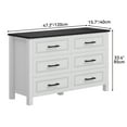 thumbnail image 3 of DEXTRUS White 6-Drawer Wooden Dresser, Sturdy TV Stand with Power Outlet, Storage for , Entryway & Living Room, 3 of 9
