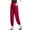 Red, variant on Wyobmus Women's High Waisted Crop Pants Casual Ankle Length Elastic Hem Harem Pants Elastic Waist Hippie Pants With Pockets L-5X Black