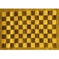 thumbnail image 1 of Ahgly Company Indoor Rectangle Checkered Yellow Modern Area Rugs, 7' x 9', 1 of 4