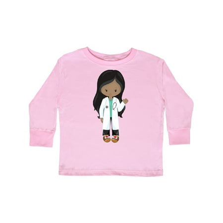 

Inktastic African American Girl Girl Doctor Lab Coat Gift Toddler Toddler Girl Long Sleeve T-Shirt