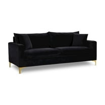 Meridian Furniture Naomi Contemporary Velvet Sofa in Black