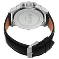 thumbnail image 3 of Men's Swiss Quartz Chronograph Dual Time Leather Silver-Tone Strap Watch, 3 of 4