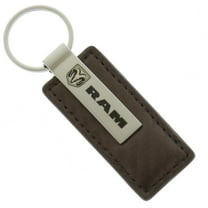 AutoGold Dodge Ram Brown CF Carbon Fiber Leather Logo Key Chain Ring Tag Fob Lanyard KC1551.RAM