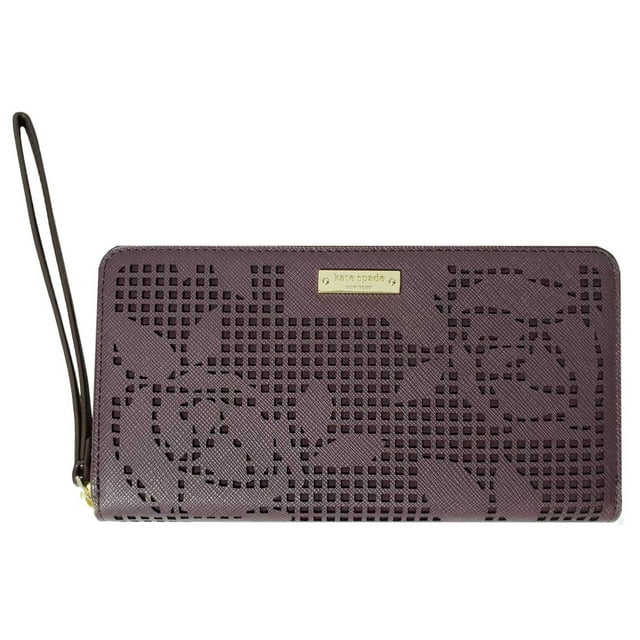 Kate Spade New York Portefeuille-Poignet à Fermeture Éclair et Étui Apple iPhone TP Max, iPhone TP, iPhone XR - Acajou Rose Perforé