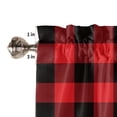 thumbnail image 5 of Kitchen Curtains 45 Inches length, Red Black Buffalo Plaid Window Treatment Curtain Drapes, Black Red Checkered Lightweight Window Panels for Living Room Bedroom, 52"x45", 2 Panels, 5 of 7