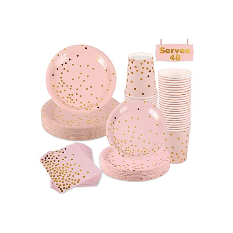 baby girl shower plates and napkins