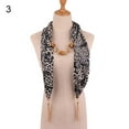 thumbnail image 2 of Women Snake Leopard Print Beads Tassel Pendant Necklace Scarf Chiffon Shawl, 2 of 7