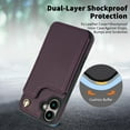 thumbnail image 5 of Allytechgroup PU Leather Phone Case for Apple iPhone 16 Plus, Crossbody Shoulder StrapShockproof Wallet Case with Card Holder, Crossbody Shoulder Strap, Stand Feature & Magnetic Closure,Darkpurple, 5 of 7