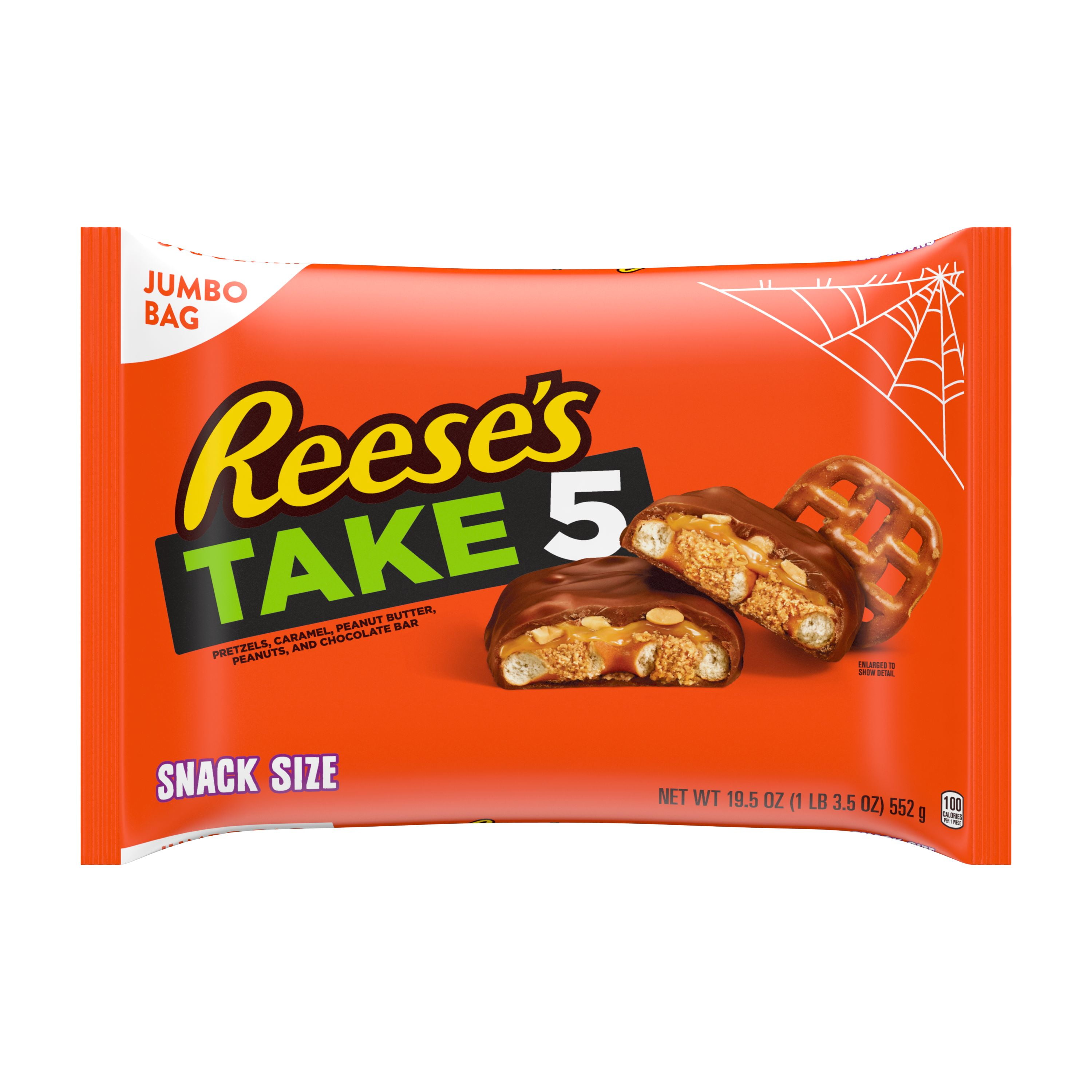 Reese's, Halloween Take 5 Chocolate Candy, Jumbo Snack Size, 19.5 Oz