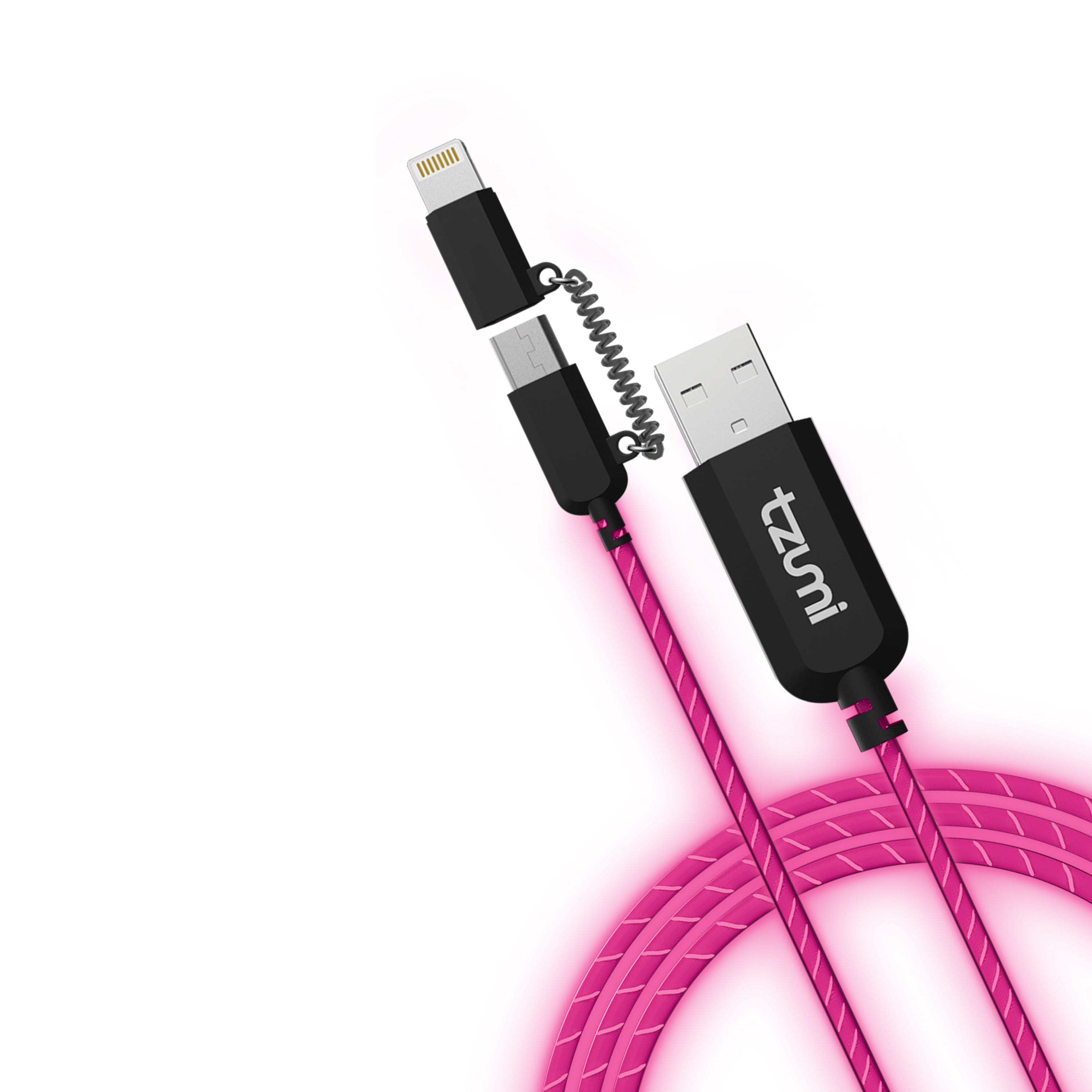 Multi Charging Cable Portable 3 in 1 Pink Pattern with Sliced Pitaya Dragon USB Power Cords for Cell Phone Tablets and More Devices Charging 