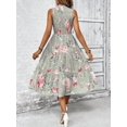 thumbnail image 2 of Sleeveless Smocked Floral Tiered Midi Dress for Women - Casual Summer Dress, 2 of 6