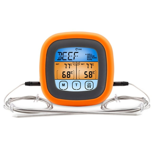 MesaSe Barbeque Cooking Baking Thermometer Touch Control Large Screen Meat Digital Temperature Meter High Accuracy Kitchen Gadget
