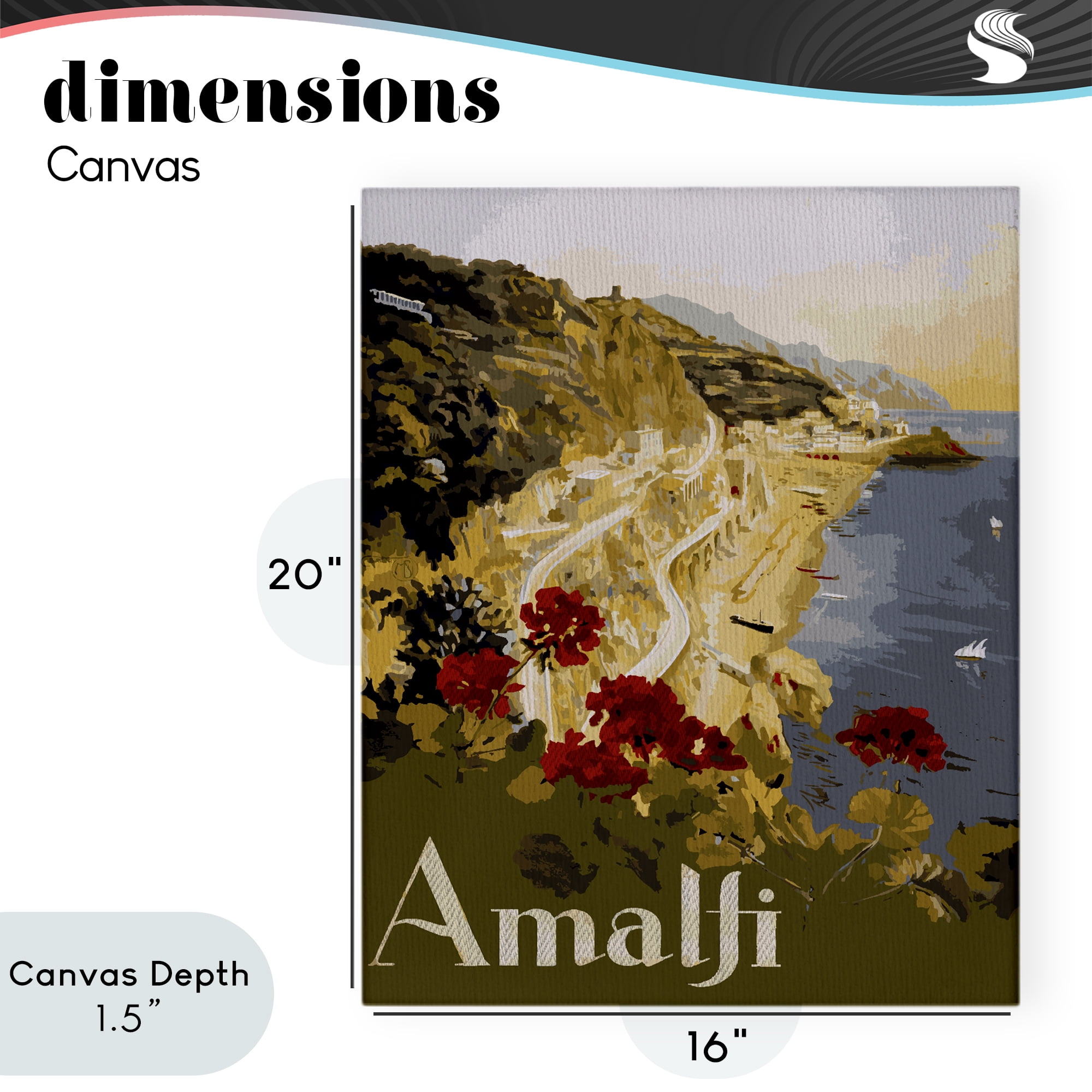 Stupell Industries Picturesque Amalfi Coast Canvas Wall Art, design by Lil' Rue