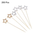 thumbnail image 3 of Palillos de cóctel de bambú en forma de estrella hueca, 200 unidades, 3 of 7