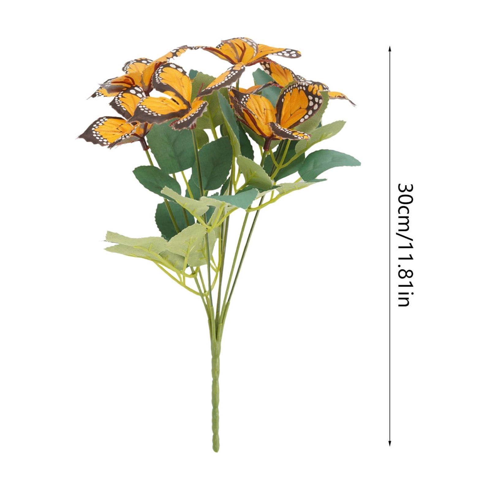 Eoozwa Waterproof Outdoor Artificial Flowers, 7‑Head Colorful Butterfly Orchid Faux Bouquet, Realistic Plastic Fake Flowers for Garden Patio Balcony Holiday Decor