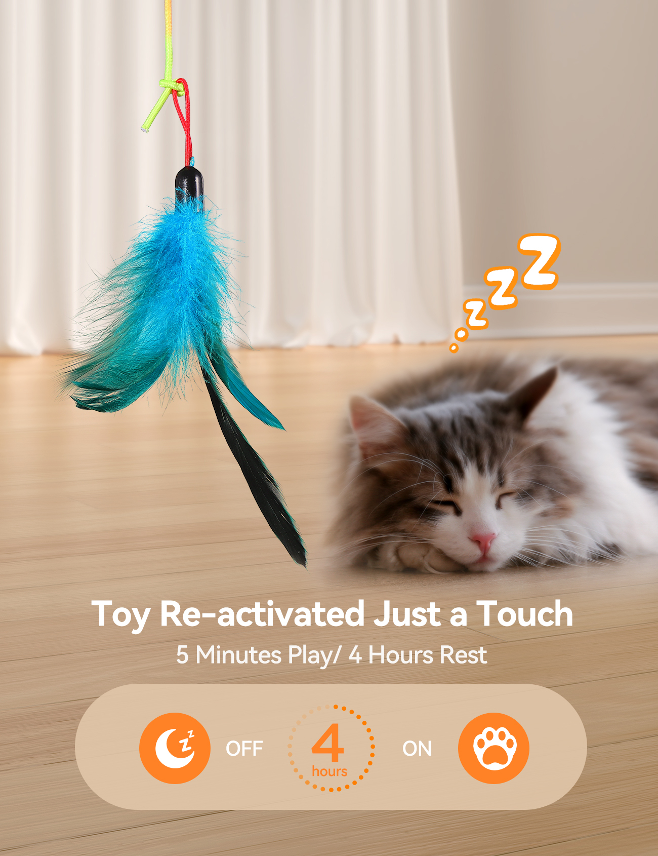 Feelneedy Interactive Cat Toy, 2-in-1 Laser, White photo 5