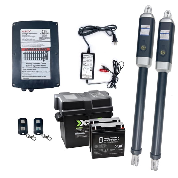 ALEKO Back Up Kit ETL Listed Swing Gate Opener for Dual Gates up to 950 lb