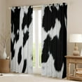 thumbnail image 2 of Cowhide Curtains & Drapes Western Decor,Black and White Milk Cow Print Blackout Curtains,Wild Highland Cow Window Treatments,Rustic Farmhouse Animals Skin Window Curtains, 2 of 6