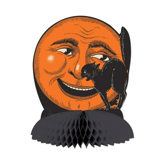 Party Decoration Cat And Moon Centerpiece 9 3 By 4" - 12 Pack (1 Per Package)