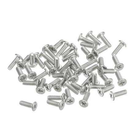 

Uxcell M1.4x0.3x4mm 50Pack Metal Flat Round Head Screws Phillips Drive Machine Bolt