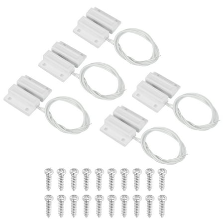 Uxcell Magnetic Reed Switch, 5 Sets NC Magnetic Contact Switch for Door Window