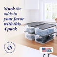 thumbnail image 3 of Homz 15 Qt Stackable Plastic Storage Container w/Snaplock Lid, Gray(4 Pack), 3 of 11