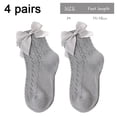 thumbnail image 2 of Baby Toddlers Girls White Cotton Princess Style Mesh Socks with Bowknot - M, 2 of 7