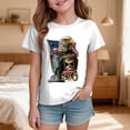 thumbnail image 2 of Toddler Girls USA 250th Anniversary T Shirt Patriotic American Flag Eagle Print Short Sleeve Tops Casual Comfort Tee for 1776-2026 America 250 Years Celebration Gibobby,3-4 Years,White, 2 of 5