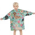 thumbnail image 3 of Dachshund and Flower Blanket Hoodies for Kids 6-13YR Oversize Wearable Blanket Hoodies for Boys Girls Teens, 3 of 7