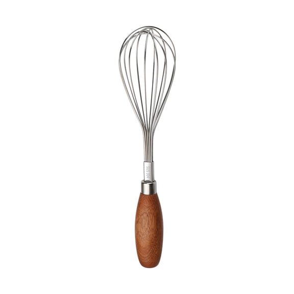 Stainless Steel Wire Whisk for Cooking, Wooden Handle Kitchen Multi Function Non Stick Balloon Whisk Egg Beater for Blending Whisking Beating Frothing Stirring Batters