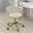 Beige, variant on ABET Vanity Chair with Wheels, Small Velvet Office Desk Chair, Hand Woven Semi-Circle Makeup Stools for Girls Women Bedroom Nail Table, 360° Swivel & Height Adjustable Gold Base Armchair, Beige