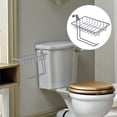thumbnail image 2 of Portarrollos de papel higiénico de pared con estante para colocar sobre el inodoro, portarrollos, jabonera, especiero con ganchos para baño y cocina, 2 of 7