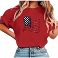 thumbnail image 4 of Levmjia Womens Top Printed T-Shirt Short Sleeve Round Neck Casual Fashion Independence Day Comfortable Pullover Tee Daily Wear, 4 of 5