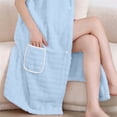 thumbnail image 6 of QINGFSAP Womens Wearable Bath Wrap Sleeveless Snap Button Front Absorbent Terry Robe with Pocket, 6 of 6