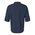 thumbnail image 4 of HDGB Men's Cotton Linen Henley Shirts with 3 Buttons, Casual 3/4 Sleeve Regular-Fit Band Collar T-Shirt Summer Lightweight Hippie Beach Tops with Pockets, 4 of 5