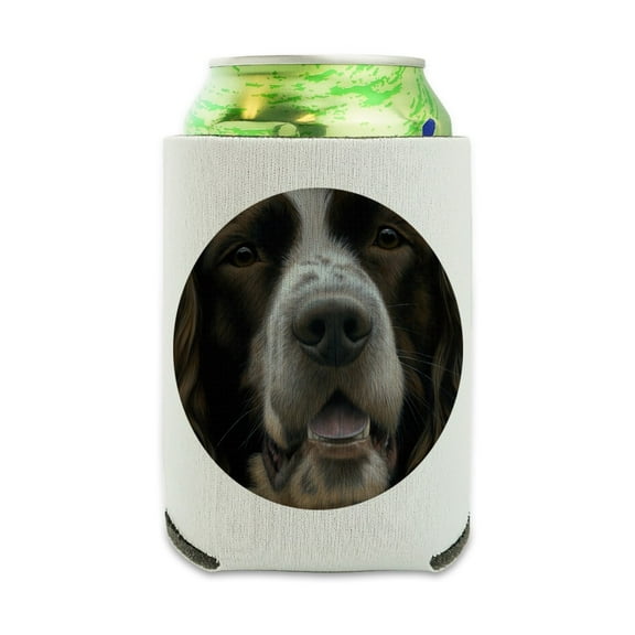 English Springer Spaniel Dog Face Closeup Can Cooler - Drink Sleeve Hugger Collapsible Insulator - Beverage Insulated Holder
