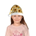 thumbnail image 5 of Honeii Scottish Plaid Sunflower Print Hat Santa Claus Hat For Xmas Party, Christmas Caps For Boys Girls Child,Christmas Beanie, 5 of 6