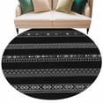 thumbnail image 2 of Black White Geometric Round Area Rug 7 FT,Non Slip Living Room Area Carpet,Modern Striped Plaid Abstract Art Washable Soft Circular Rug Floor Carpet for Bedside Office Play Room Classroom, 2 of 9