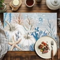 thumbnail image 4 of Thanksgiving Beige Pumpkin Placemats Set of 12 Coastal Starfish Coral Shell Heat Insulated Linen Place Mats, Washable Stain-Proof Table Mats for Dining Tables Holiday Decor 13x19inch, 4 of 9