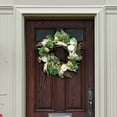 thumbnail image 5 of SAFAVIEH Faux 28 Inch Rose & Fern Wreath, Green/White, 5 of 6