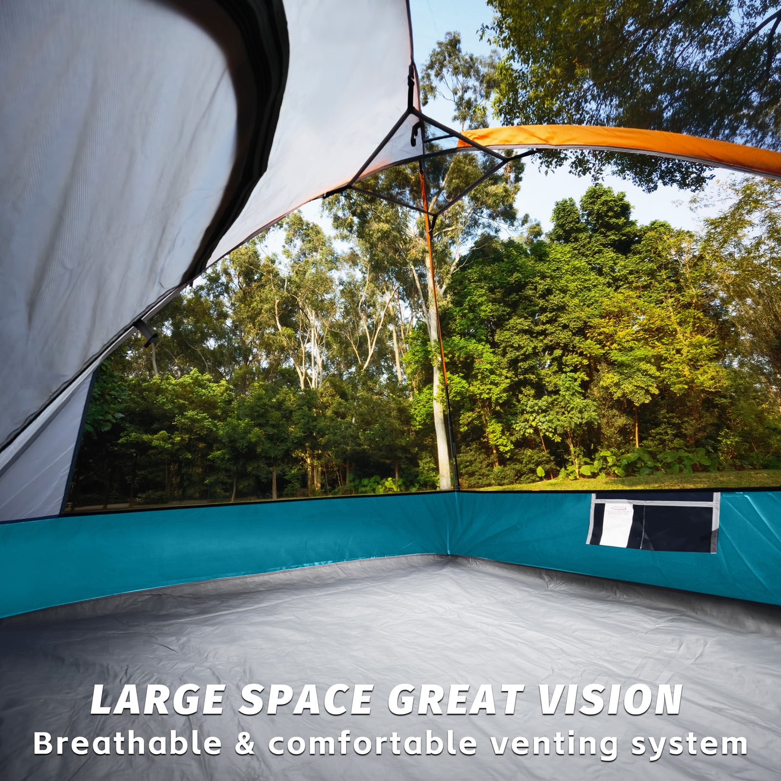 Camping Tent 4 Person, Waterproof Windproof Tent with Rainfly Easy Set up-Portable Dome Tents for Camping, Ocean Blue